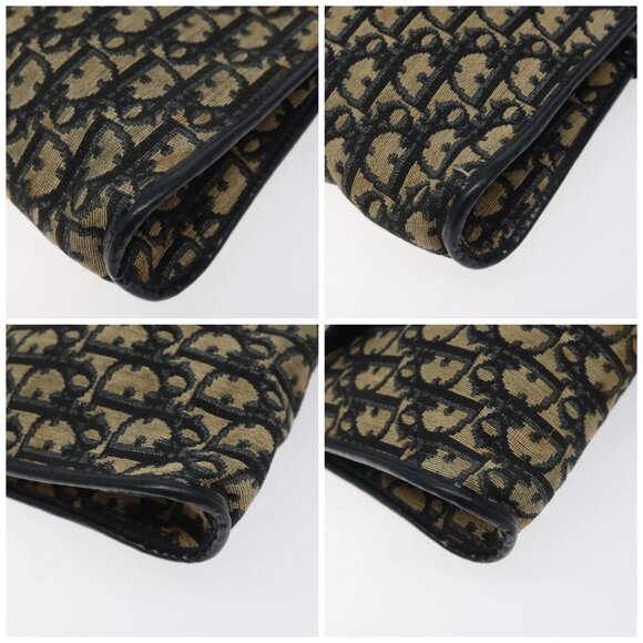 Christian Dior Trotter Canvas Shoulder Bag Navy Gold Auth 126267 - Picture 14 of 16